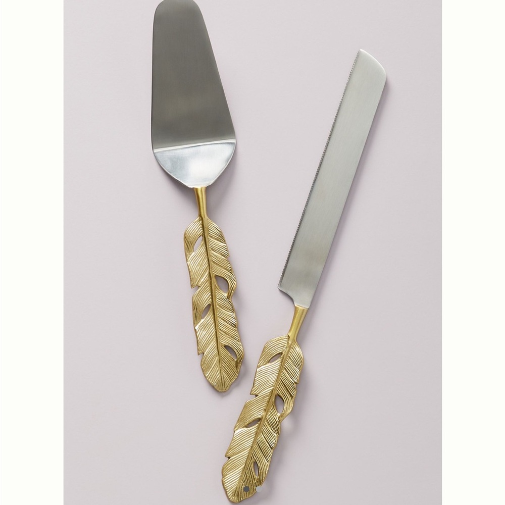 Anthropologie Isabella Brass finished  serving set.NIB